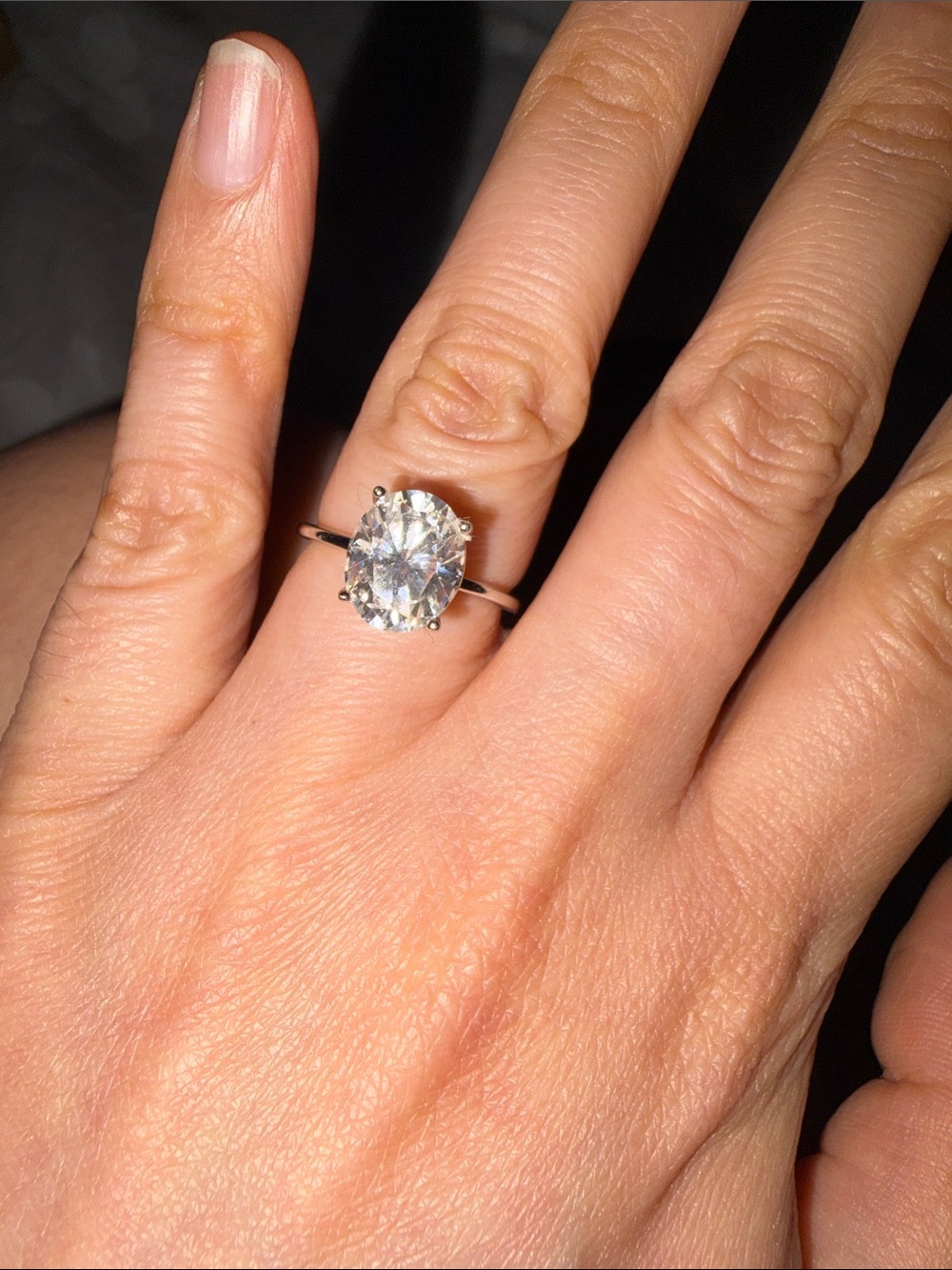 3ct Moissanite Diamond in Oval shape Solitaire 925 Silver ring
